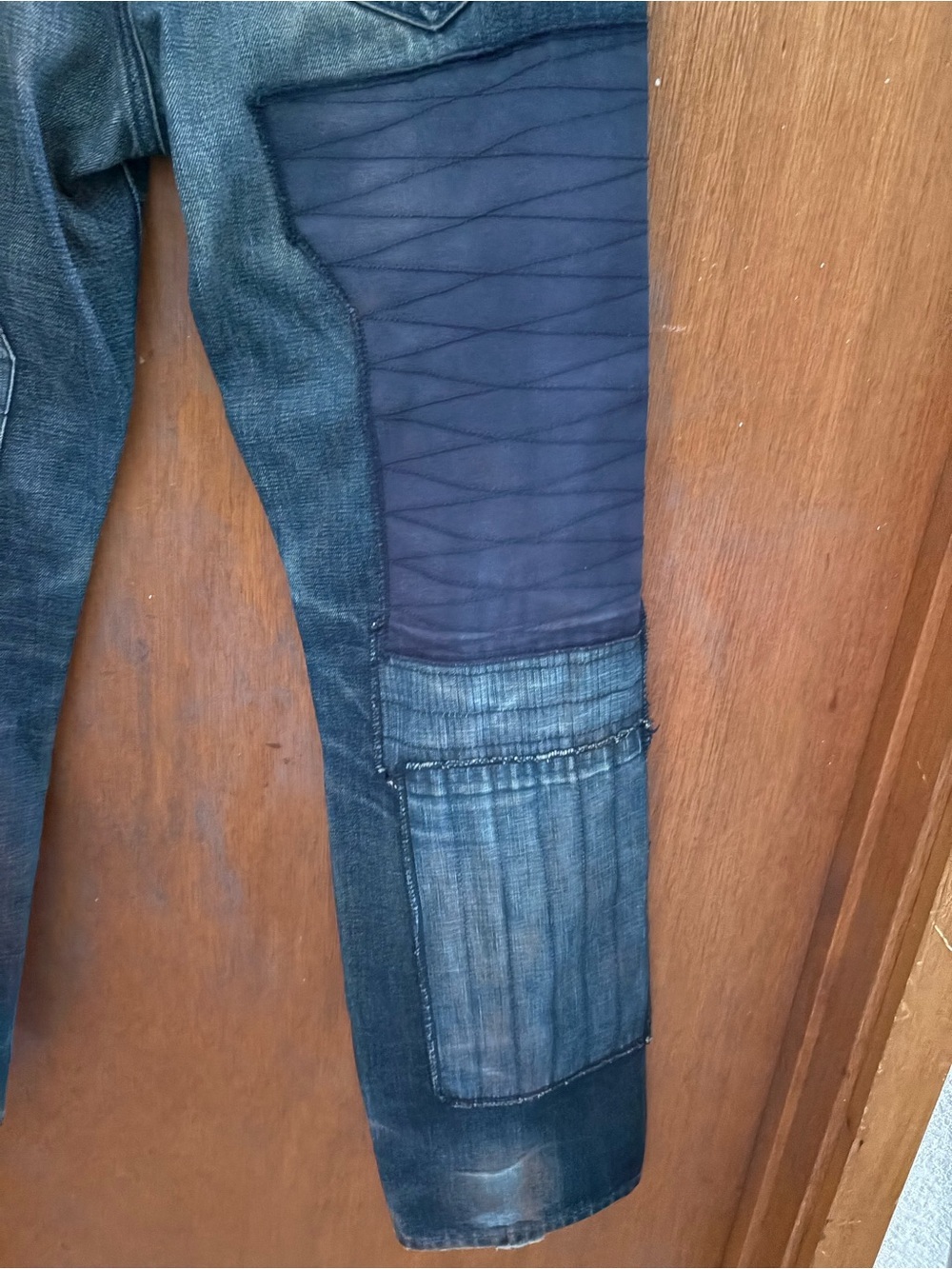 NEIGHBORHOOD Japan sz XS 28 Denim Blue Jeans Patchwork - Picture 7 of 15